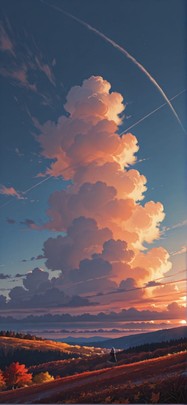 Nimbus Blue Sunset Sky Autumn mobile wallpaper / スマホ壁紙