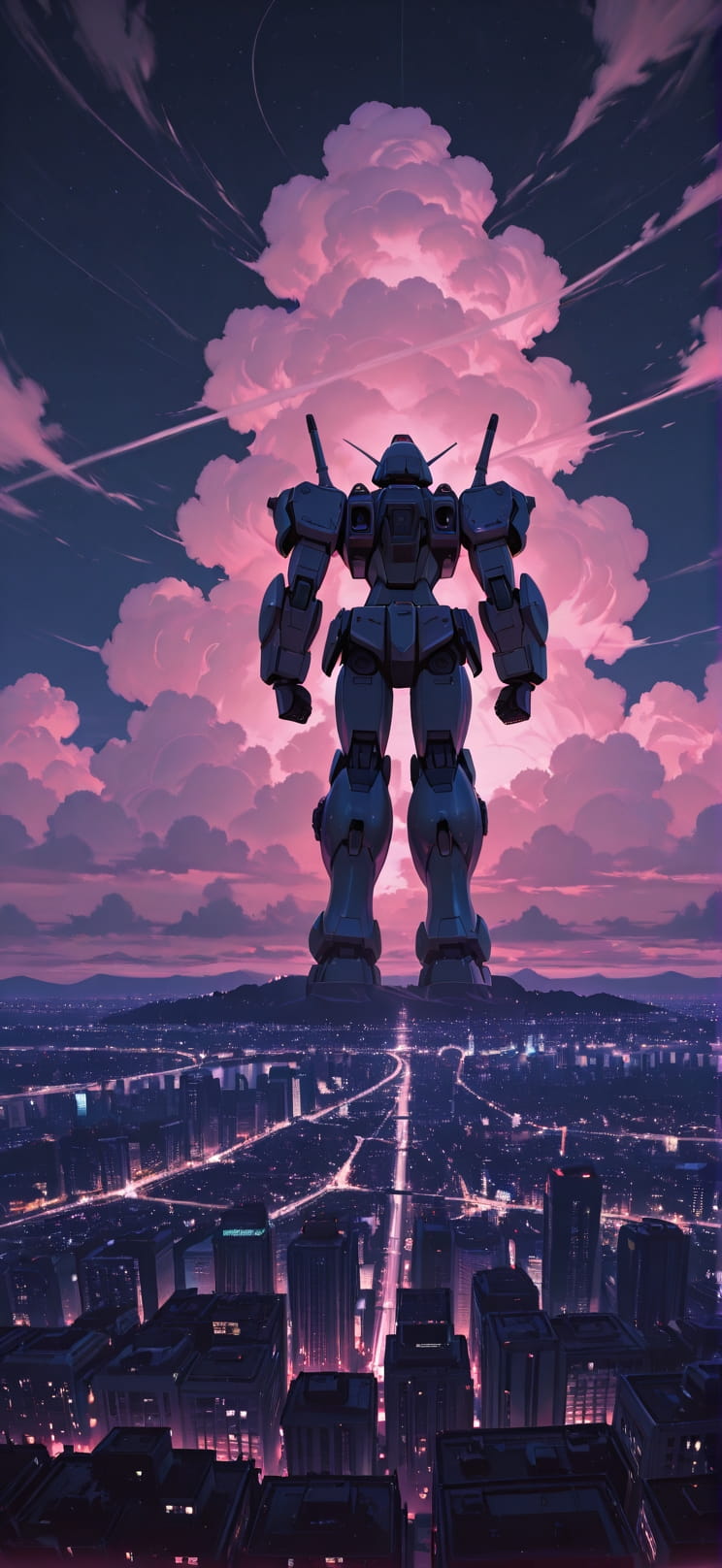 Nimbus Pink Night City Summer Machine mobile wallpaper / スマホ壁紙