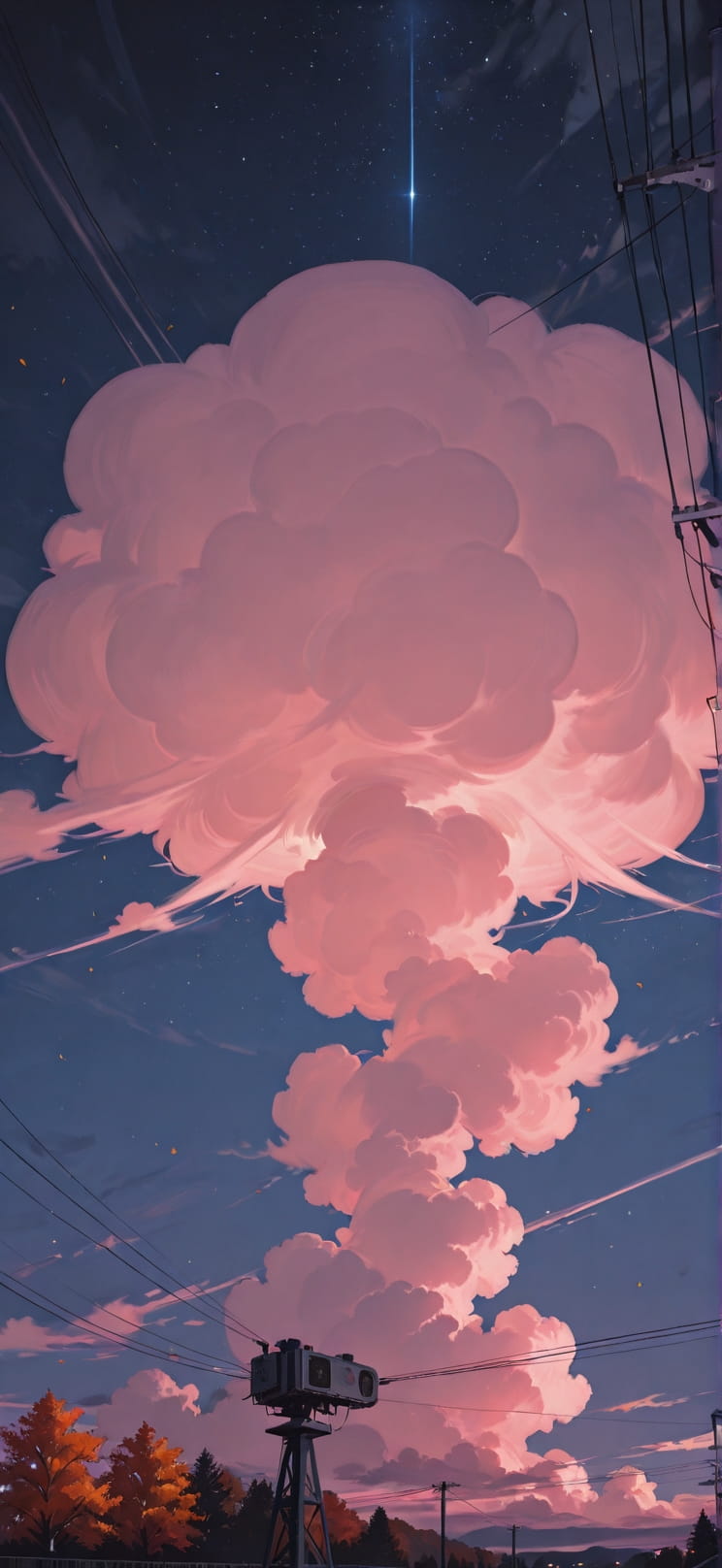 Nimbus Pink Night Sky Autumn Machine mobile wallpaper / スマホ壁紙