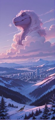 Nimbus Purple Afternoon Nature Winter Animal mobile wallpaper / スマホ壁紙