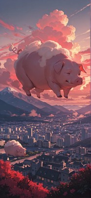 Nimbus Red Afternoon City Spring Animal Machine mobile wallpaper / スマホ壁紙