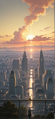 Nimbus Yellow Afternoon City Spring Animal Machine mobile wallpaper / スマホ壁紙