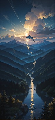 Nimbus Yellow Night Nature Spring Animal mobile wallpaper / スマホ壁紙