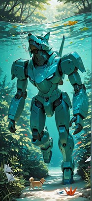 Origami Green Afternoon Nature Summer Animal Machine mobile wallpaper / スマホ壁紙