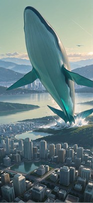 Origami Green Afternoon Sea Winter Animal mobile wallpaper / スマホ壁紙