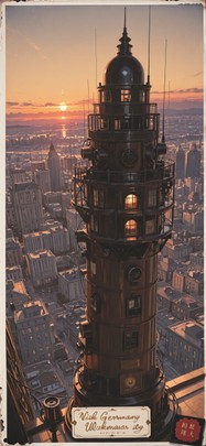 Penpals Brown Sunset City Winter Machine mobile wallpaper / スマホ壁紙