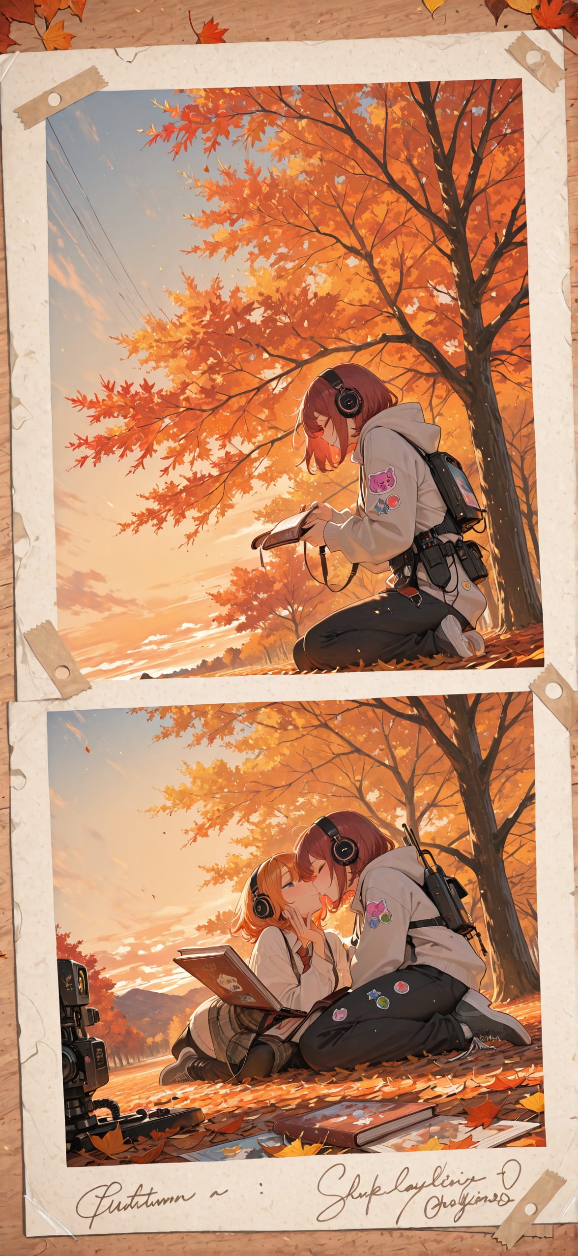 Penpals Orange Afternoon Sky Autumn Machine mobile wallpaper / スマホ壁紙