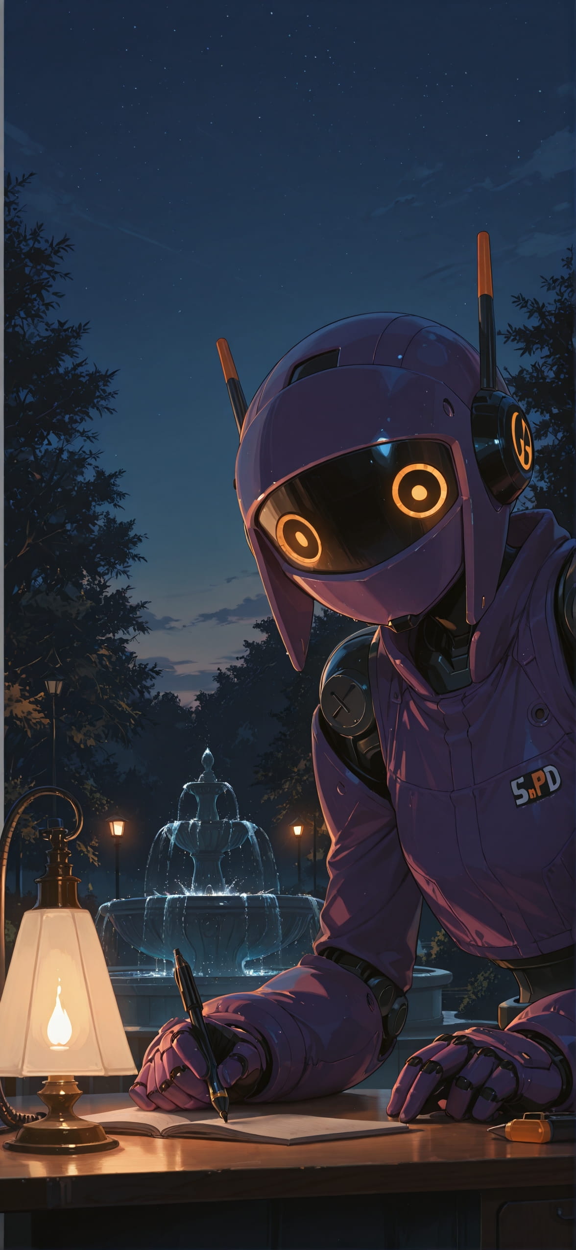 Penpals Orange Night Sky Summer Machine mobile wallpaper / スマホ壁紙