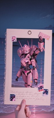 Penpals Pink Night Sea Spring Machine mobile wallpaper / スマホ壁紙