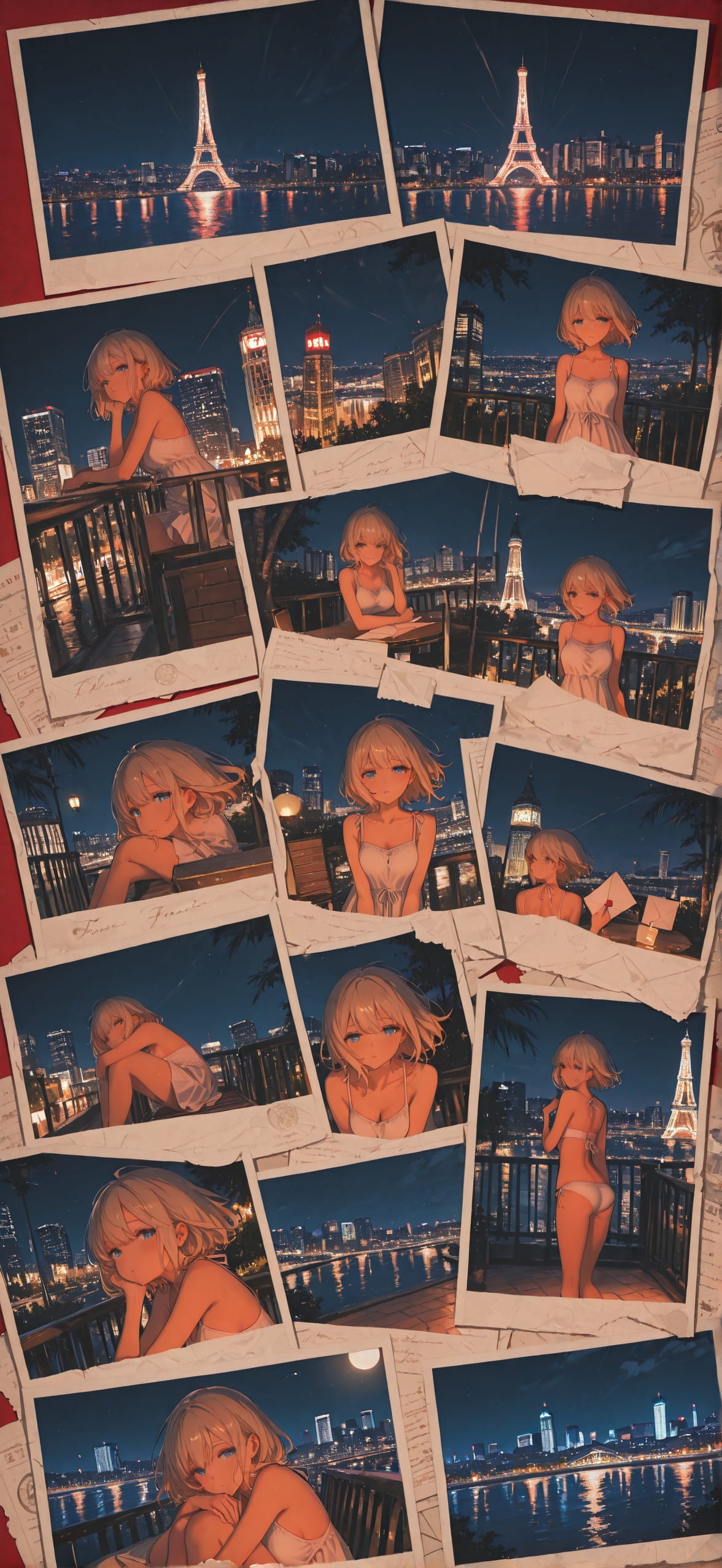 Penpals Red Night City Summer mobile wallpaper / スマホ壁紙