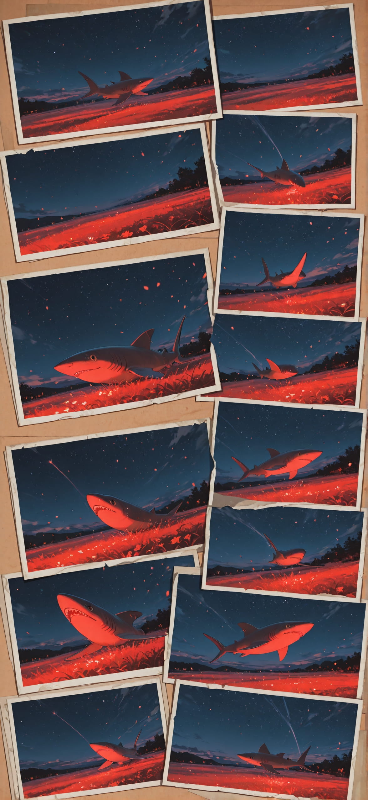 Penpals Red Night Sky Spring Animal mobile wallpaper / スマホ壁紙