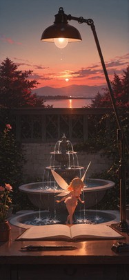 Penpals Red Sunset Sky Summer Animal mobile wallpaper / スマホ壁紙