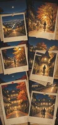 Penpals Yellow Night City Autumn Machine mobile wallpaper / スマホ壁紙