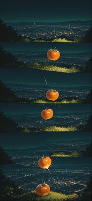 Persimmon Green Night City Spring mobile wallpaper / スマホ壁紙