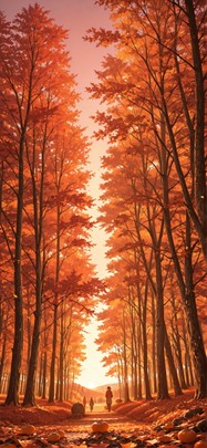 Persimmon Red Afternoon Nature Autumn mobile wallpaper / スマホ壁紙