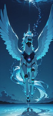 Prism Blue Night Sky Summer Animal Machine mobile wallpaper / スマホ壁紙