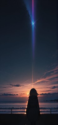 Prism Brown Afternoon Sea Winter mobile wallpaper / スマホ壁紙