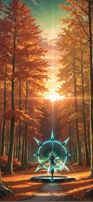 Prism Green Sunset Nature Autumn mobile wallpaper / スマホ壁紙