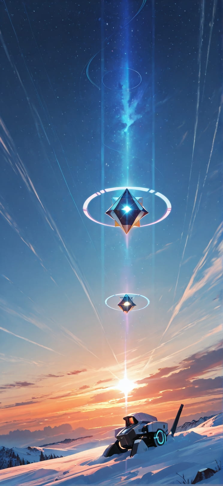 Prism Orange Afternoon Sky Winter Machine mobile wallpaper / スマホ壁紙