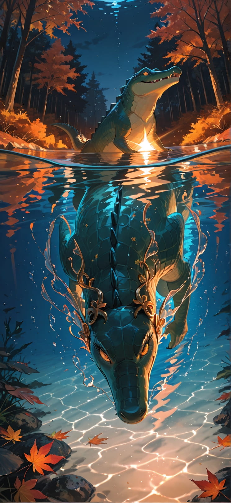 Prism Orange Night Nature Autumn Animal mobile wallpaper / スマホ壁紙