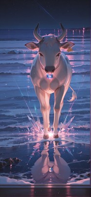 Prism Pink Night Sea Winter Animal mobile wallpaper / スマホ壁紙