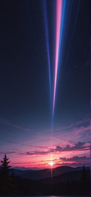 Prism Pink Sunset Nature Spring mobile wallpaper / スマホ壁紙