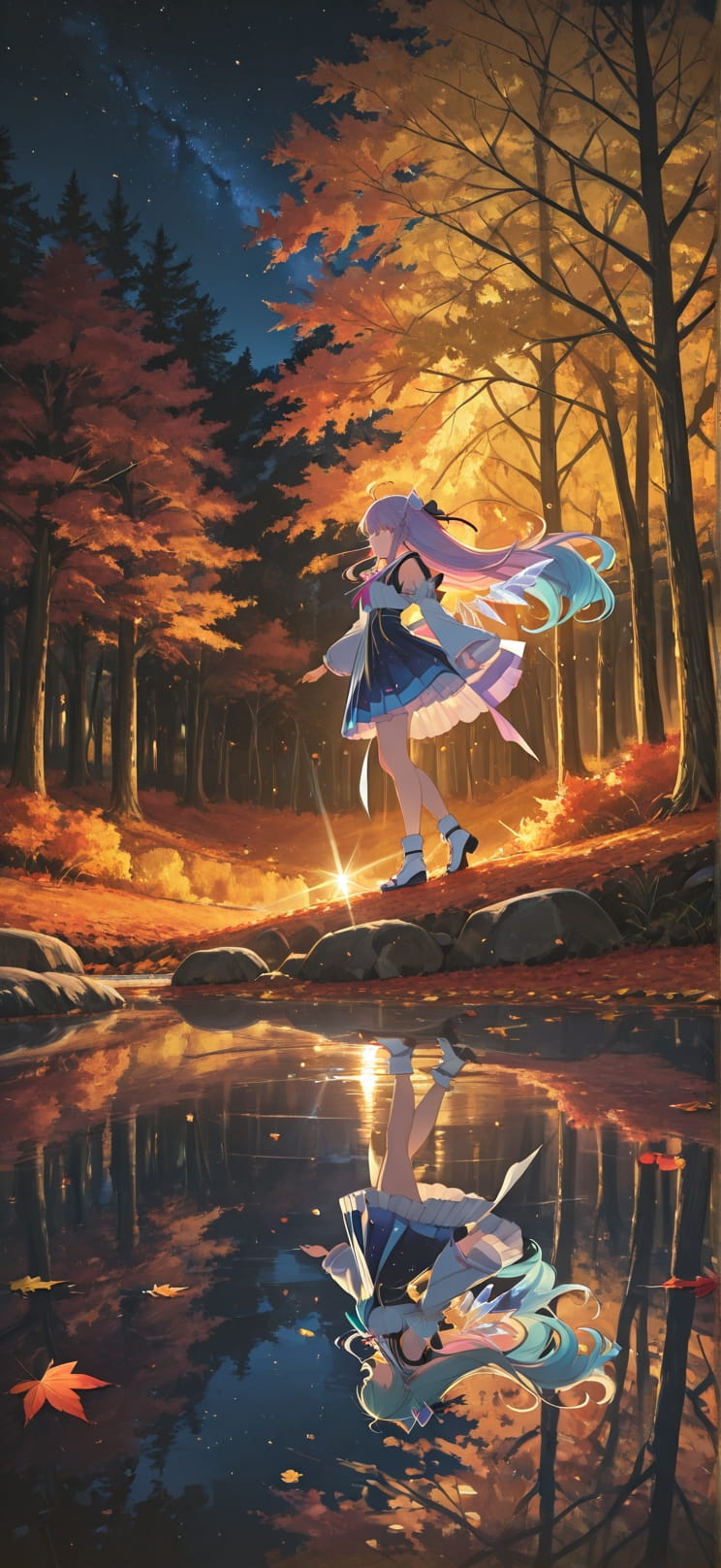 Prism Yellow Night Nature Autumn mobile wallpaper / スマホ壁紙