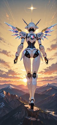 Prism Yellow Sunset Mountain Summer Machine mobile wallpaper / スマホ壁紙