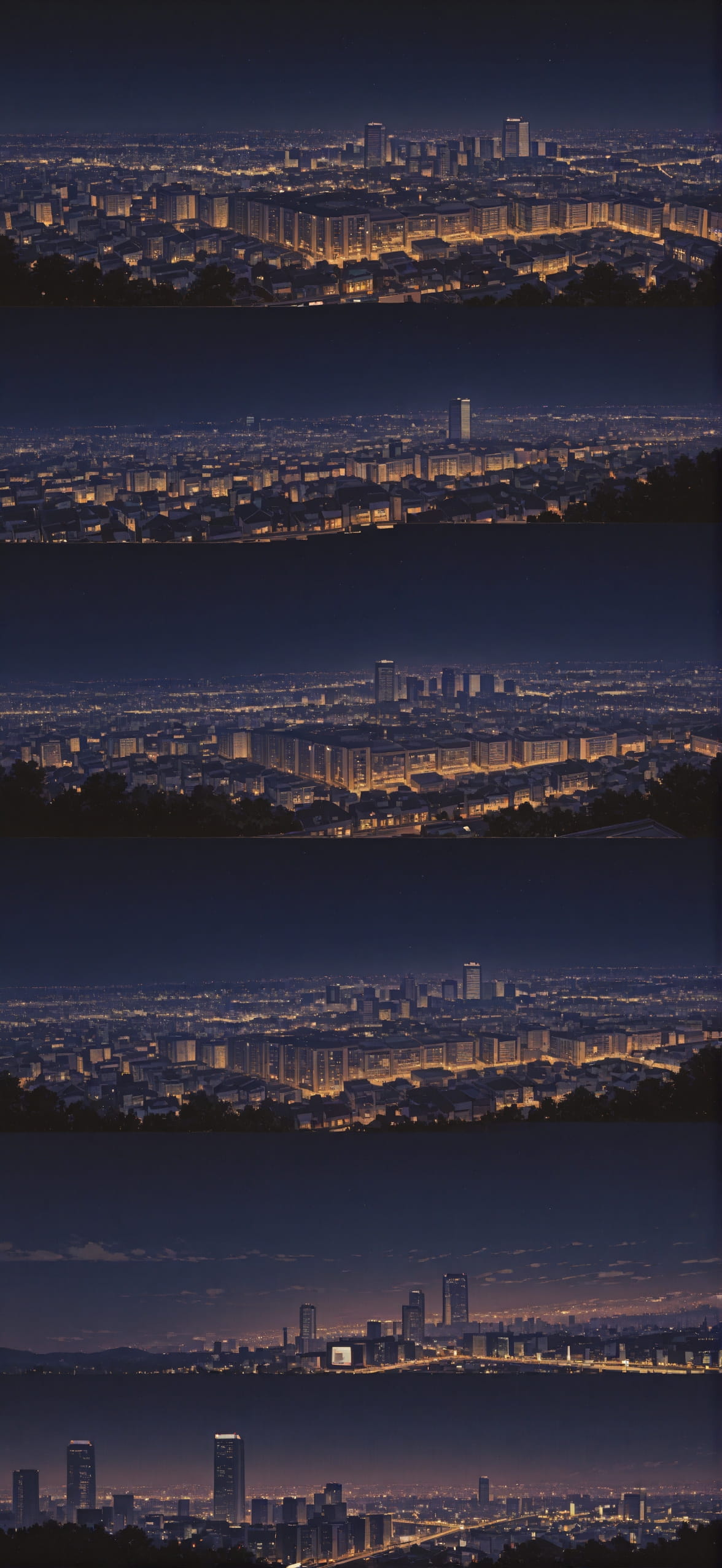 Promptplayground Brown Night City Spring mobile wallpaper / スマホ壁紙