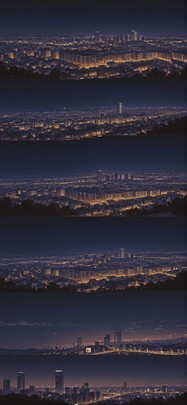 Promptplayground Brown Night City Spring mobile wallpaper / スマホ壁紙