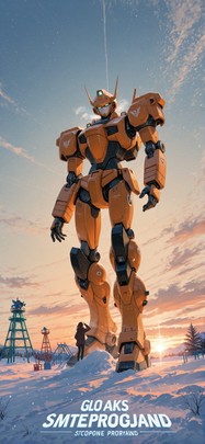 Promptplayground Orange Afternoon Sky Winter Machine mobile wallpaper / スマホ壁紙