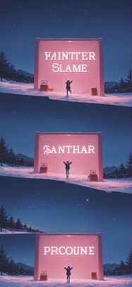 Promptplayground Pink Night Sky Winter mobile wallpaper / スマホ壁紙