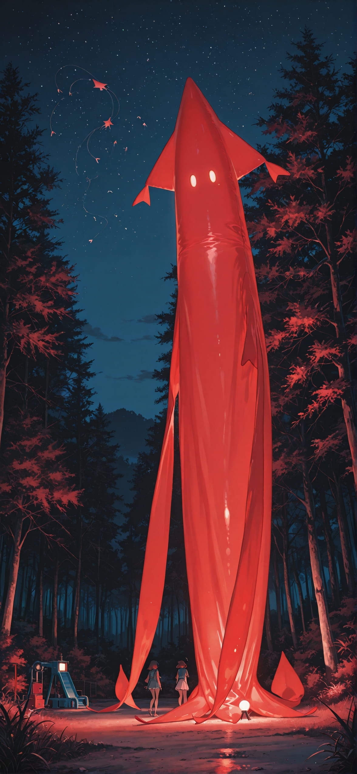 Promptplayground Red Night Nature Summer Animal Machine mobile wallpaper / スマホ壁紙