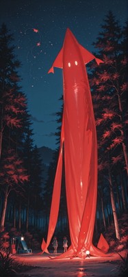 Promptplayground Red Night Nature Summer Animal Machine mobile wallpaper / スマホ壁紙