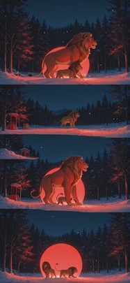 Promptplayground Red Night Nature Winter Animal mobile wallpaper / スマホ壁紙