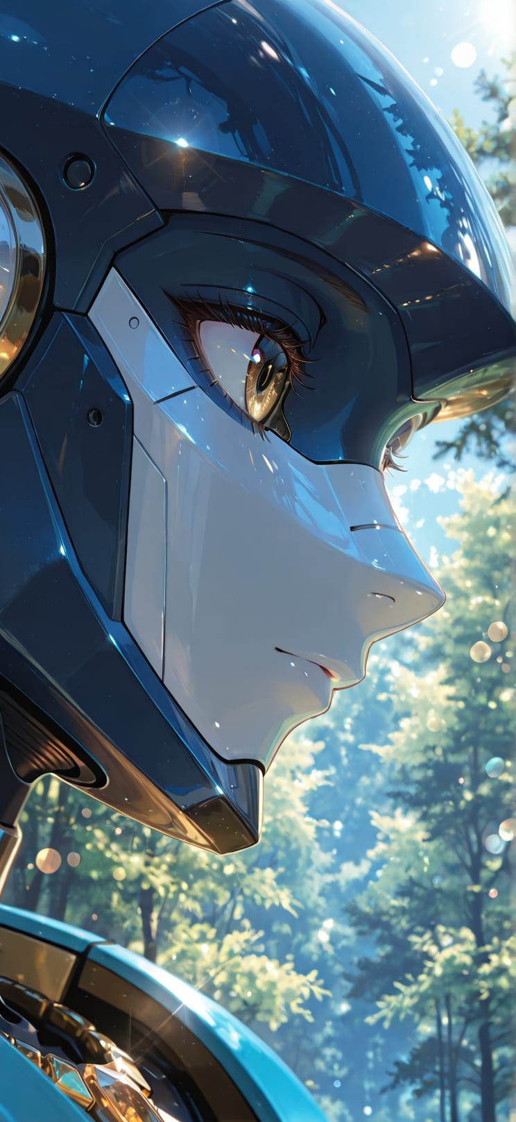 Quartz Blue Afternoon Nature Spring Machine mobile wallpaper / スマホ壁紙