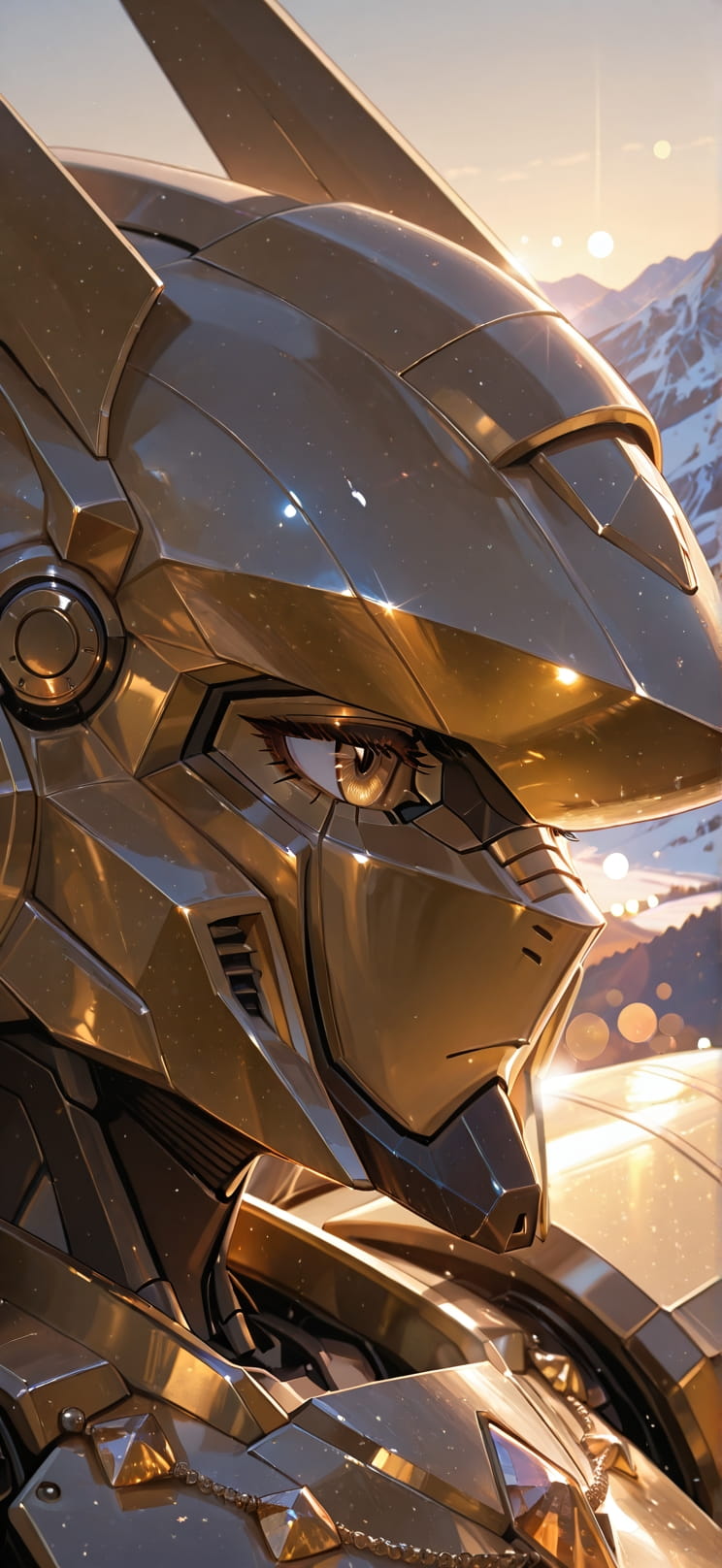 Quartz Brown Afternoon Mountain Winter Machine mobile wallpaper / スマホ壁紙