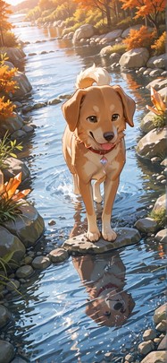 Quartz Orange Afternoon Sea Summer Animal mobile wallpaper / スマホ壁紙