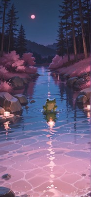 Quartz Pink Night Nature Spring Animal mobile wallpaper / スマホ壁紙