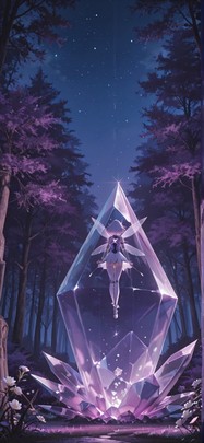 Quartz Purple Night Nature Spring Animal Machine mobile wallpaper / スマホ壁紙