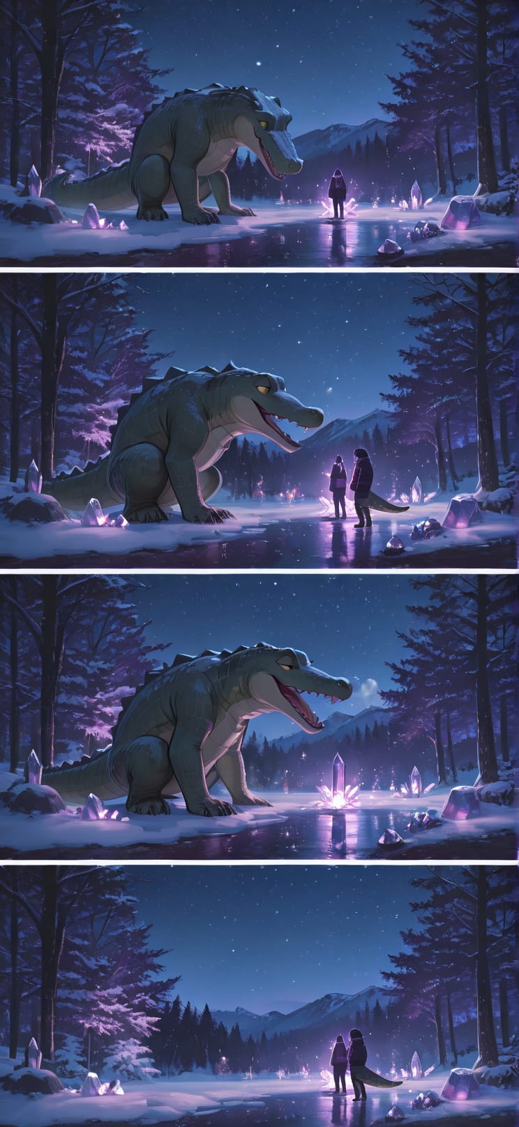 Quartz Purple Night Nature Winter Animal mobile wallpaper / スマホ壁紙