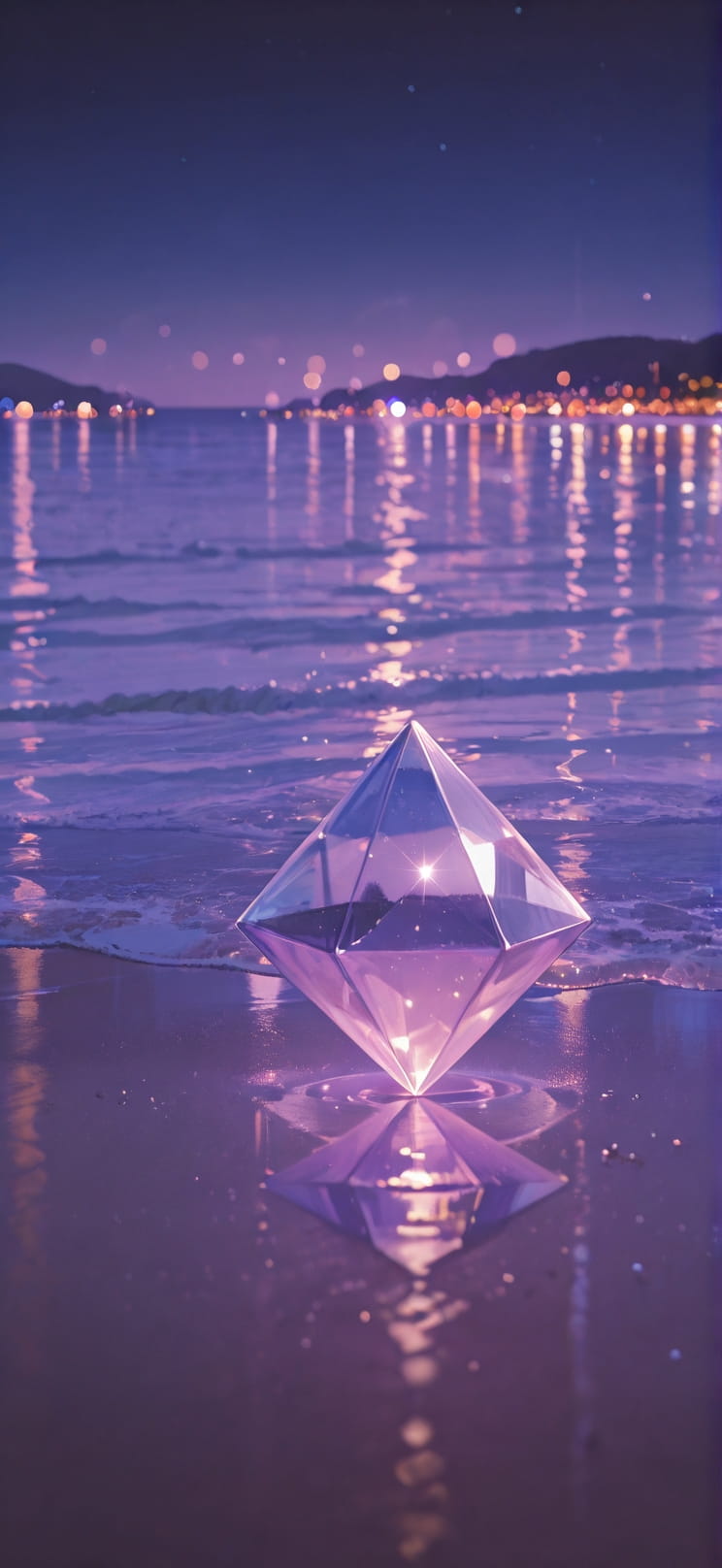 Quartz Purple Night Sea Summer mobile wallpaper / スマホ壁紙