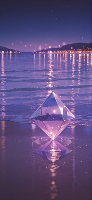 Quartz Purple Night Sea Summer mobile wallpaper / スマホ壁紙