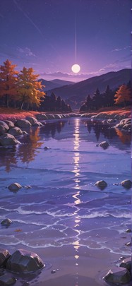 Quartz Purple Night Sky Autumn mobile wallpaper / スマホ壁紙