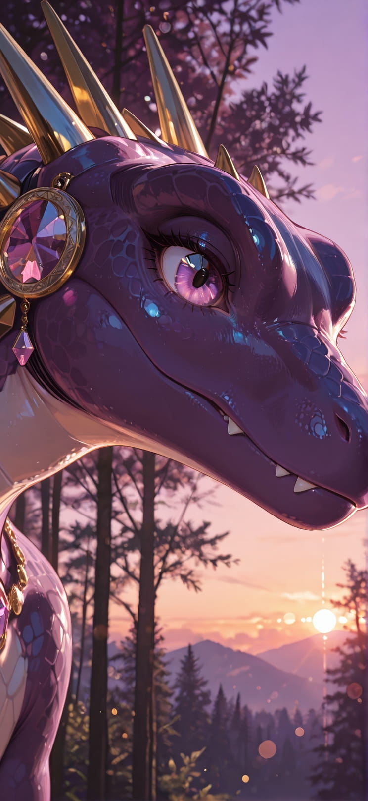 Quartz Purple Sunset Nature Spring Animal Machine mobile wallpaper / スマホ壁紙