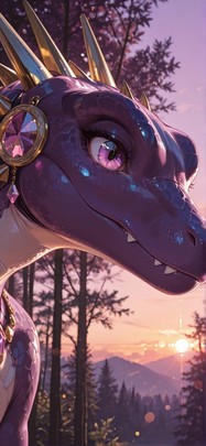 Quartz Purple Sunset Nature Spring Animal Machine mobile wallpaper / スマホ壁紙