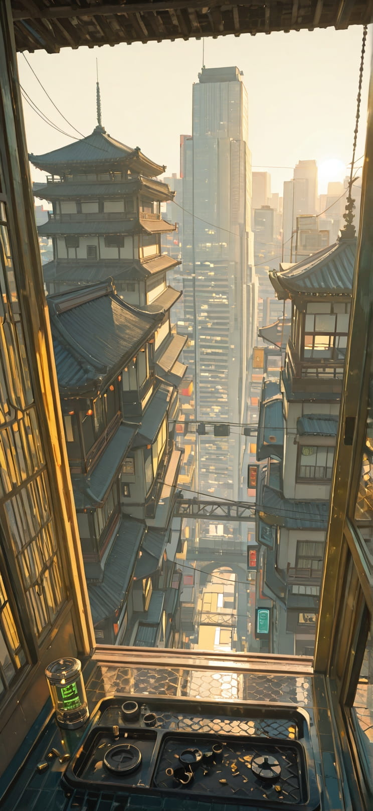 Quartz Yellow Afternoon City Summer mobile wallpaper / スマホ壁紙