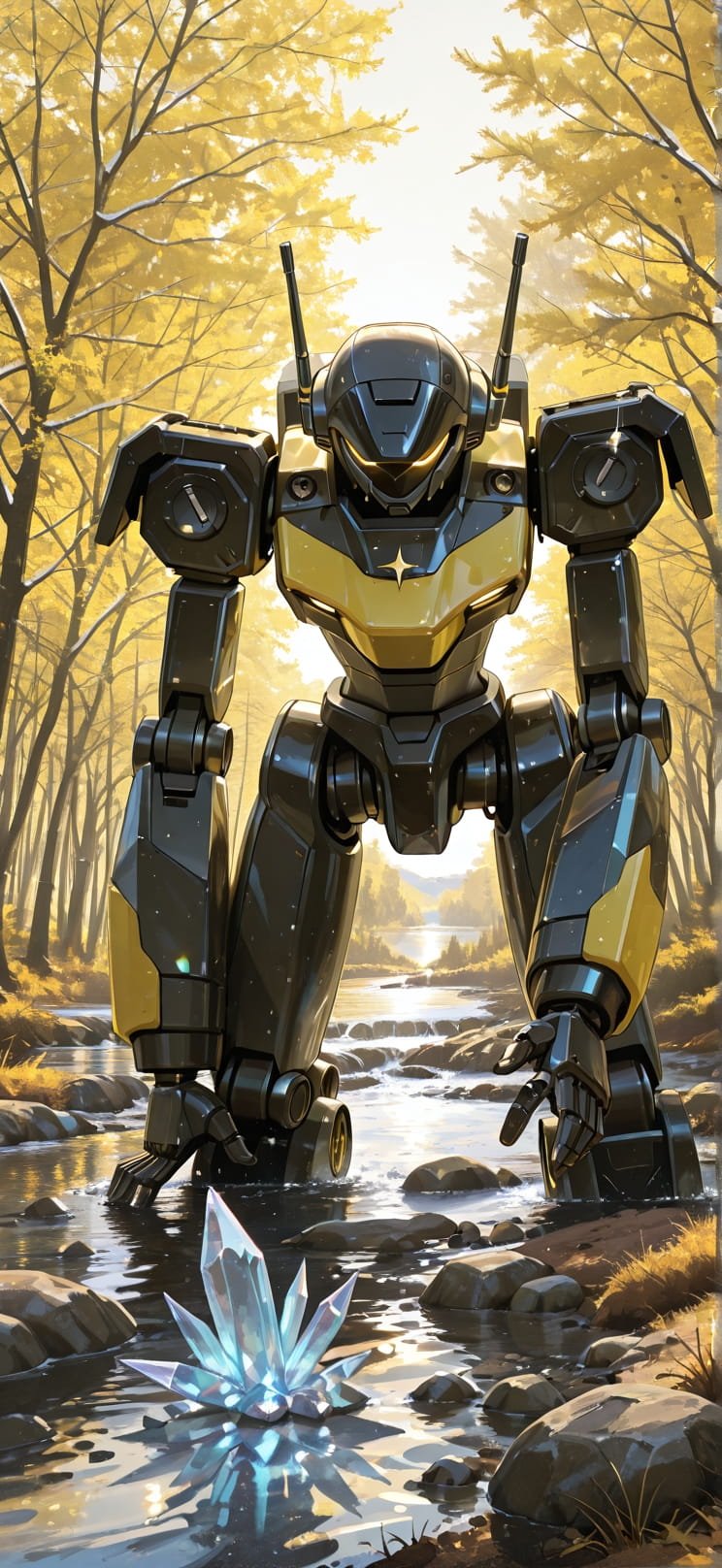 Quartz Yellow Afternoon Sea Winter Machine mobile wallpaper / スマホ壁紙