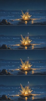 Quartz Yellow Night Sea Winter Machine mobile wallpaper / スマホ壁紙