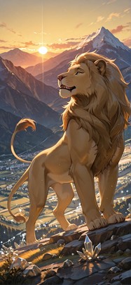 Quartz Yellow Sunset Mountain Spring Animal mobile wallpaper / スマホ壁紙